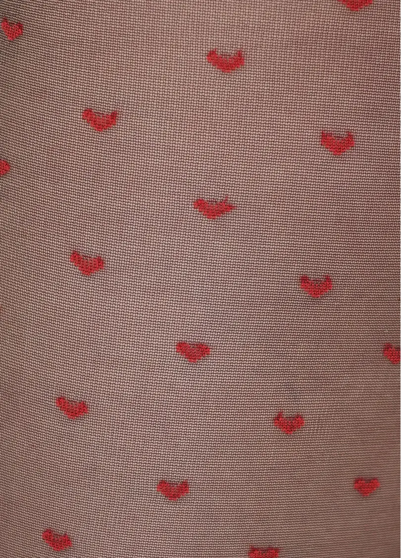 Колготи з візерунком в дрібне сердечко Lovers 20 den model 4 (nero/rosso)