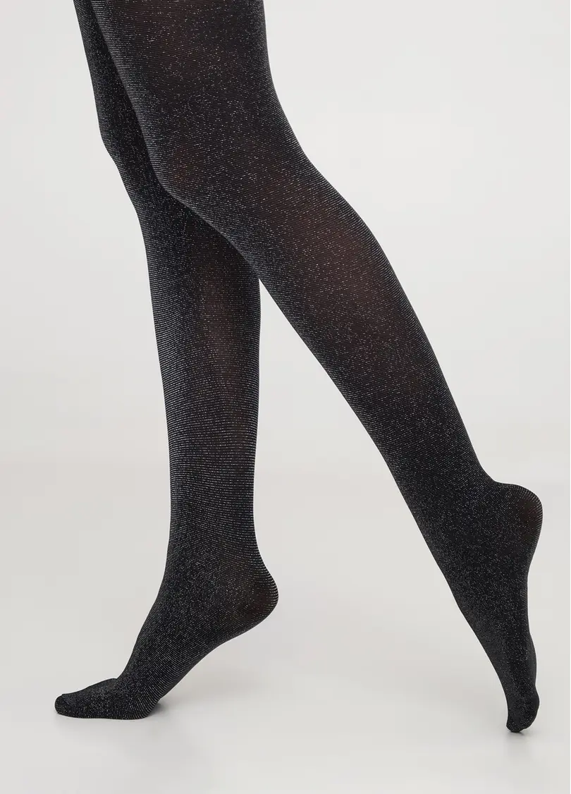 Блискучі колготки з люрексом LUREX 60 nero (чорний)