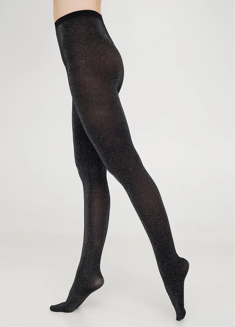 Блискучі колготки з люрексом LUREX 60 nero (чорний)