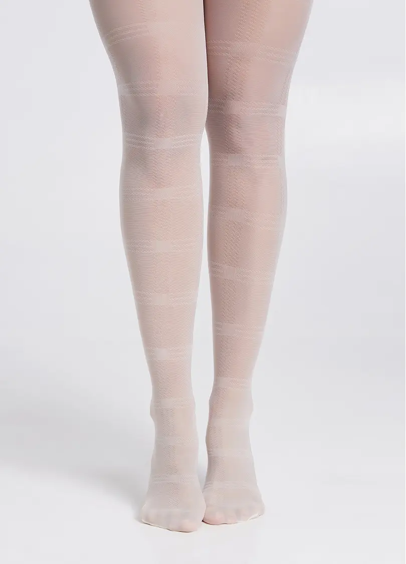 Колготки в клетку MEGAN 40 (8) crema (белый)