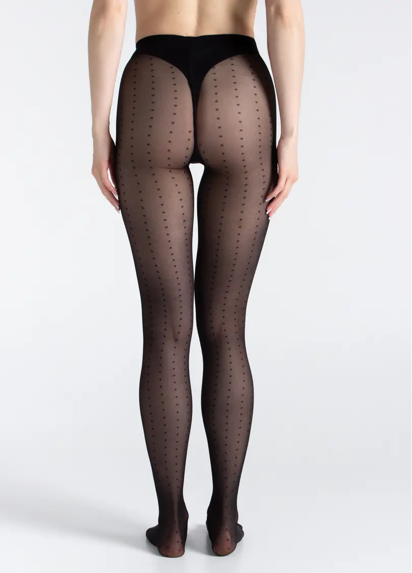 Колготки в горох MICROTULLE DOTS 40 nero (чорний)