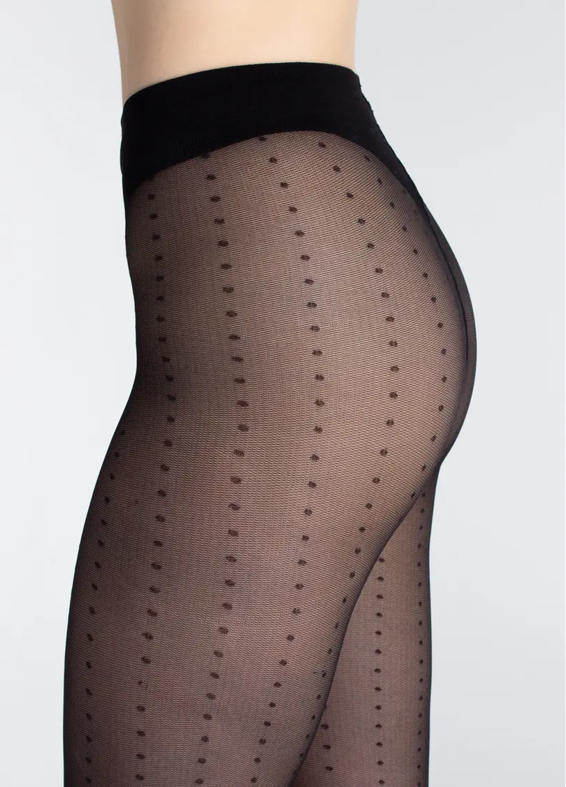 Колготки в горох MICROTULLE DOTS 40 nero (чорний)