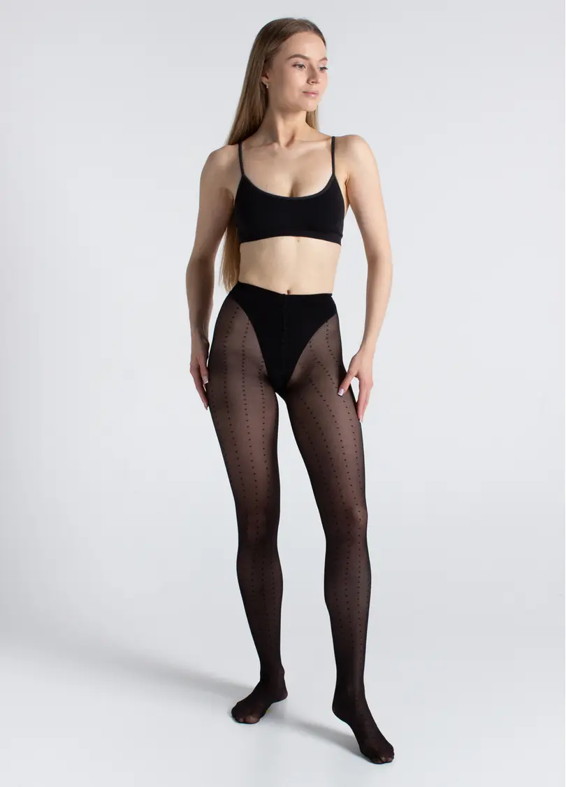 Колготки в горох MICROTULLE DOTS 40 nero (чорний)
