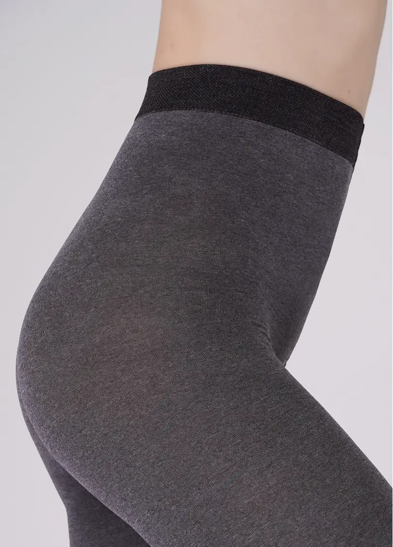 Колготки меланжеві з напівпрозорими смужками MIRACLE 40 (2) dark grey melange (сірий меланж)