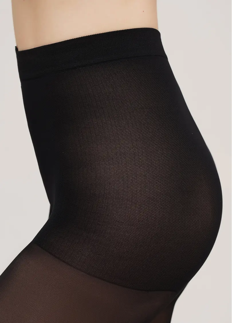 Тематичні колготки з імітацією панчіх і малюнком Пінгвін PENGUIN TIGHTS black (чорний)