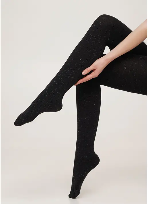 Колготки бавовняні з люрексом SOFT COTTON LUREX nero (чорний)