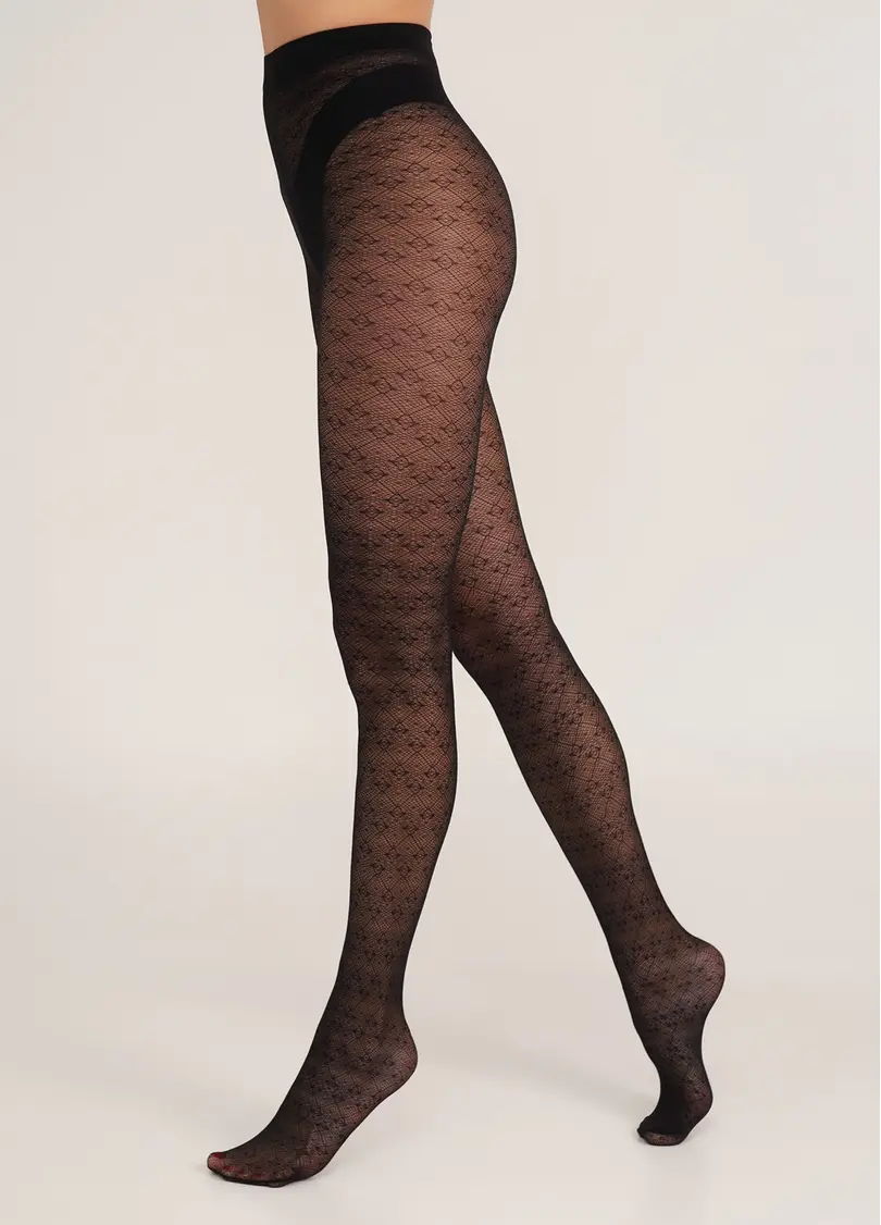 Колготки з ажурним візерунком TISSUE 20 (2) nero (чорний)