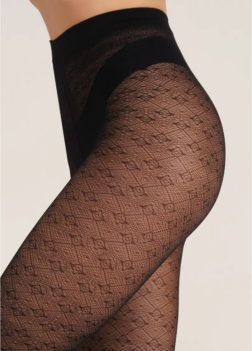 Колготки з ажурним візерунком TISSUE 20 (2) nero (чорний)