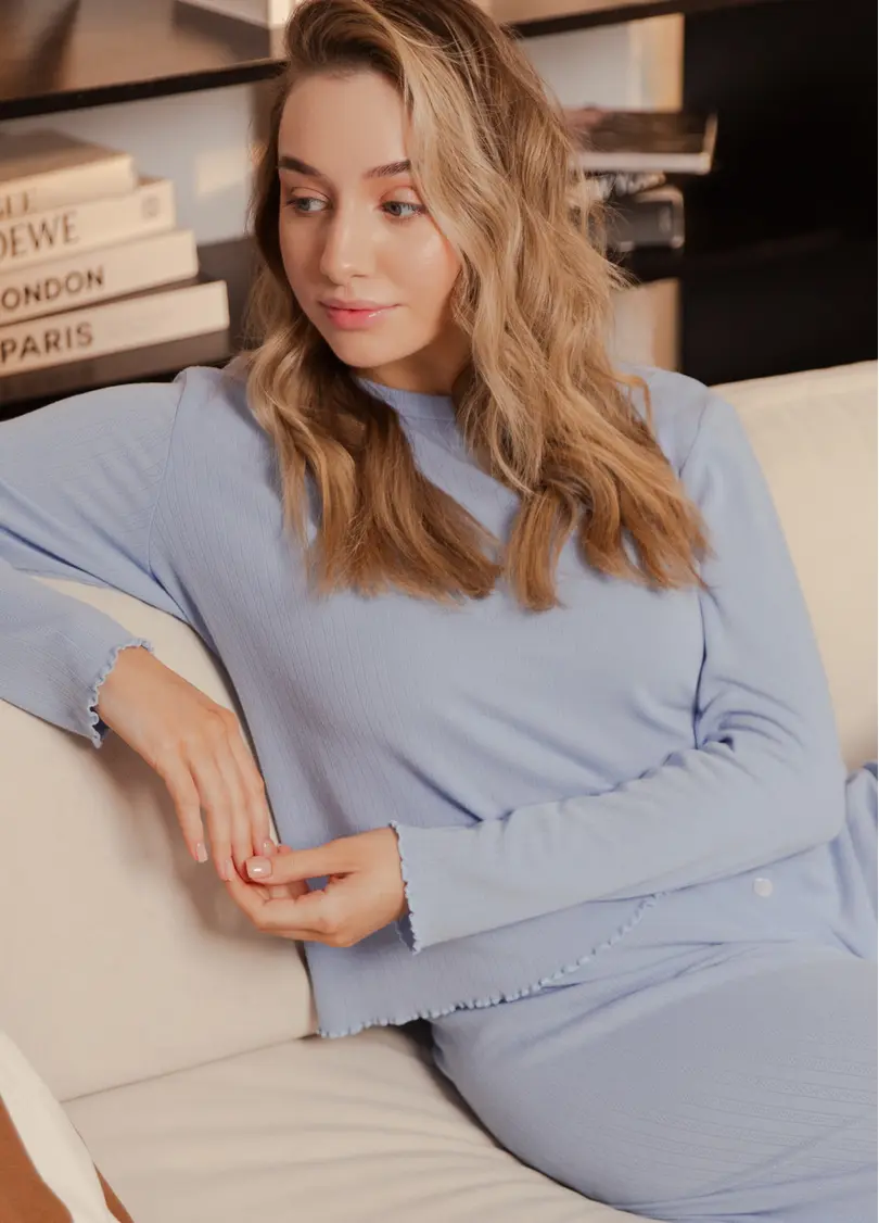 Піжама з ажурного трикотажу MALLOW 5346/310 cornflower blue (блакитний)