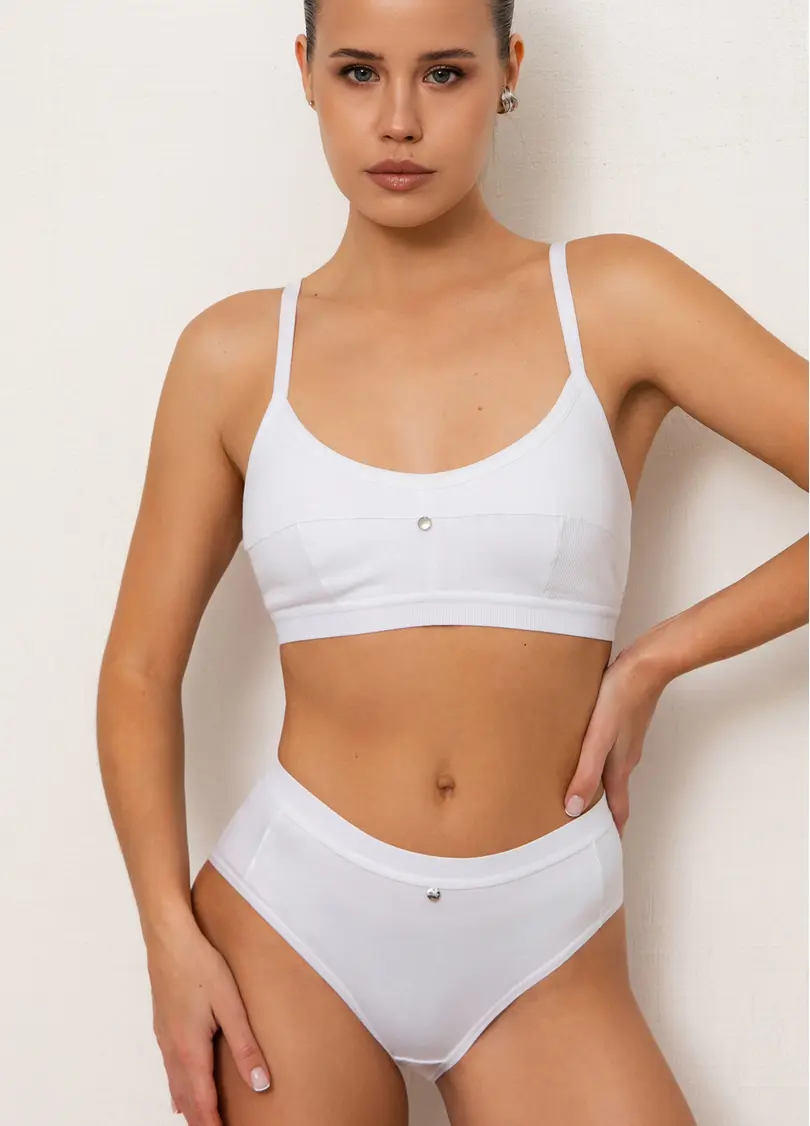 Труси сліпи бавовняні в рубчик URBAN RIB 2319/60 white (білий)