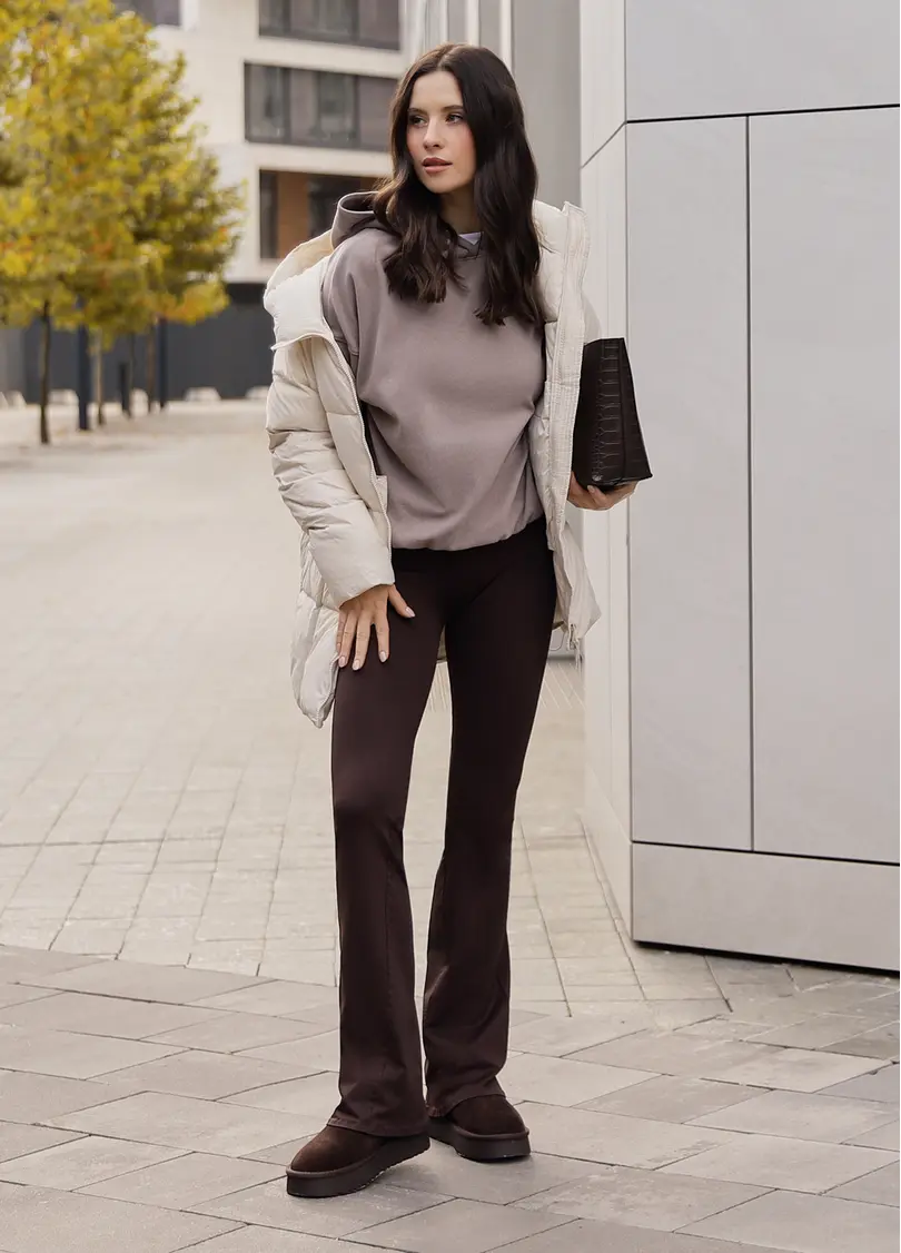 Легінси кльош LEGGINGS FLARED hot chocolate (коричневий)