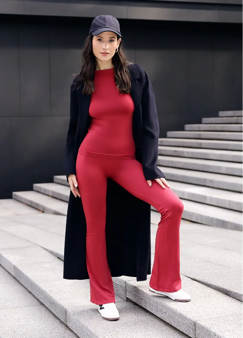 Легінси кльош LEGGINGS FLARED winterberry (червоний)
