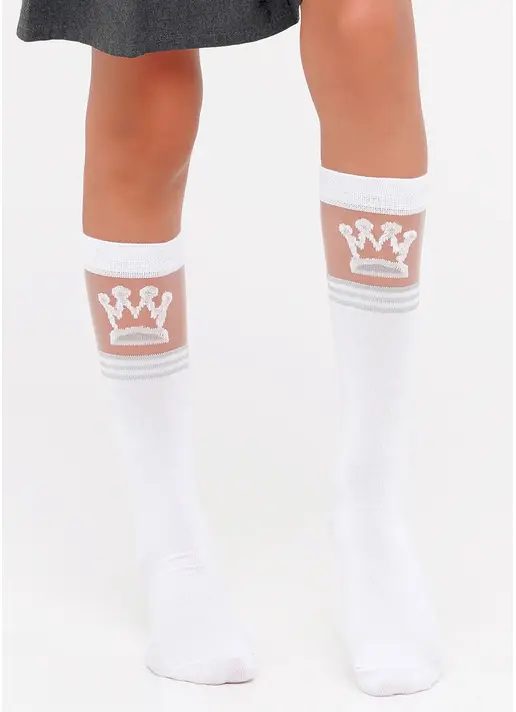 Гольфи для дівчаток KG1 CRISTAL LUREX 001 white (білий)