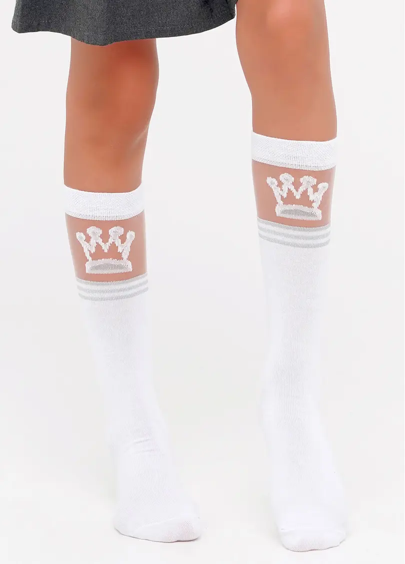 Гольфи для дівчаток KG1 CRISTAL LUREX 001 white (білий)
