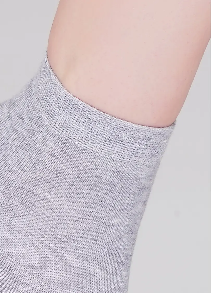 Дитячі бавовняні шкарпетки (2 пари) KS2 CLASSIC (пак х2) light grey melange/black (сірий меланж/чорний)