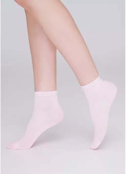 Дитячі бавовняні шкарпетки (2 пари) KS2 CLASSIC (пак х2) light grey melange/pearl (сірий меланж/рожевий)