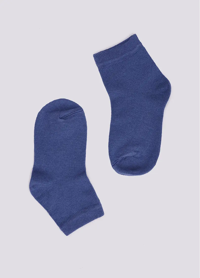 Дитячі бавовняні шкарпетки (2 пари) KS2 CLASSIC (пак х2) light grey melange/jeans (сірий/блакитний)