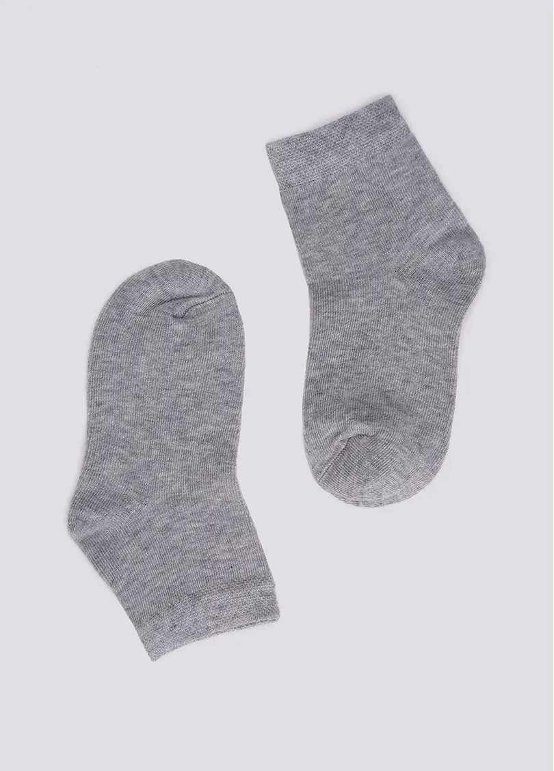 Дитячі бавовняні шкарпетки (2 пари) KS2 CLASSIC (пак х2) light grey melange/jeans (сірий/блакитний)