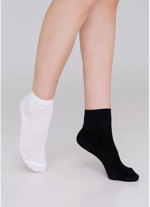 Дитячі бавовняні шкарпетки (2 пари) KS2 CLASSIC (пак х2) black/white (чорний/білий)