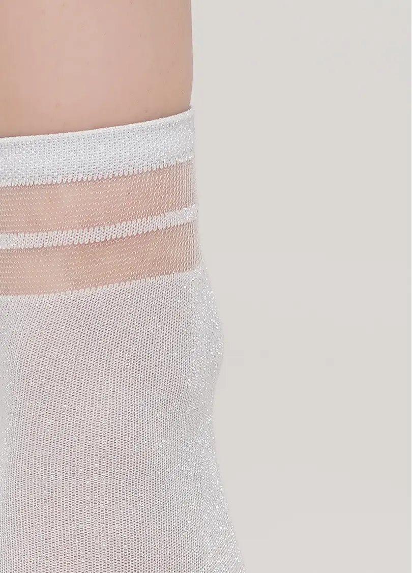 Дитячі шкарпетки з люрексом KS3 CRISTAL LUREX PA 001 bianco (білий)