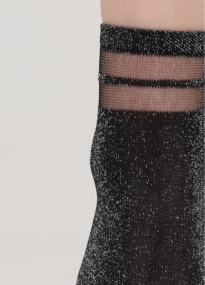 Дитячі шкарпетки з люрексом KS3 CRISTAL LUREX PA 001 nero (чорний)
