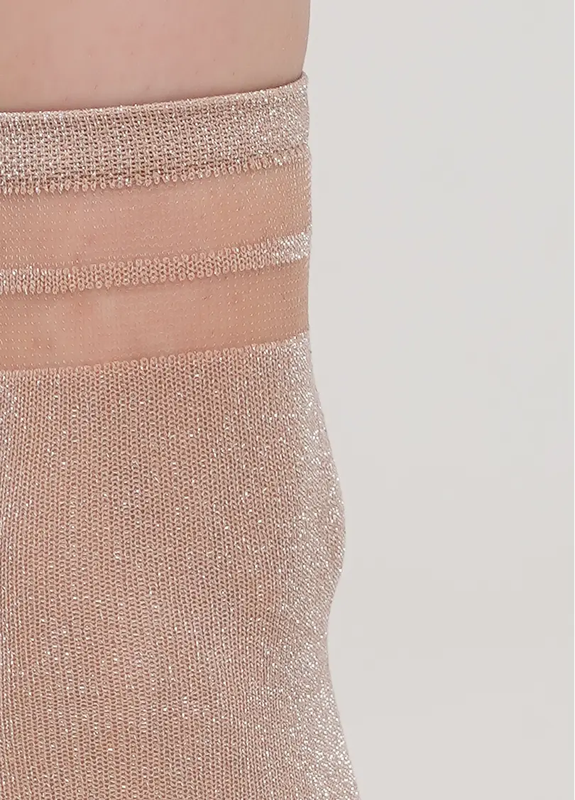 Дитячі шкарпетки з люрексом KS3 CRISTAL LUREX PA 001 nude (бежевий)