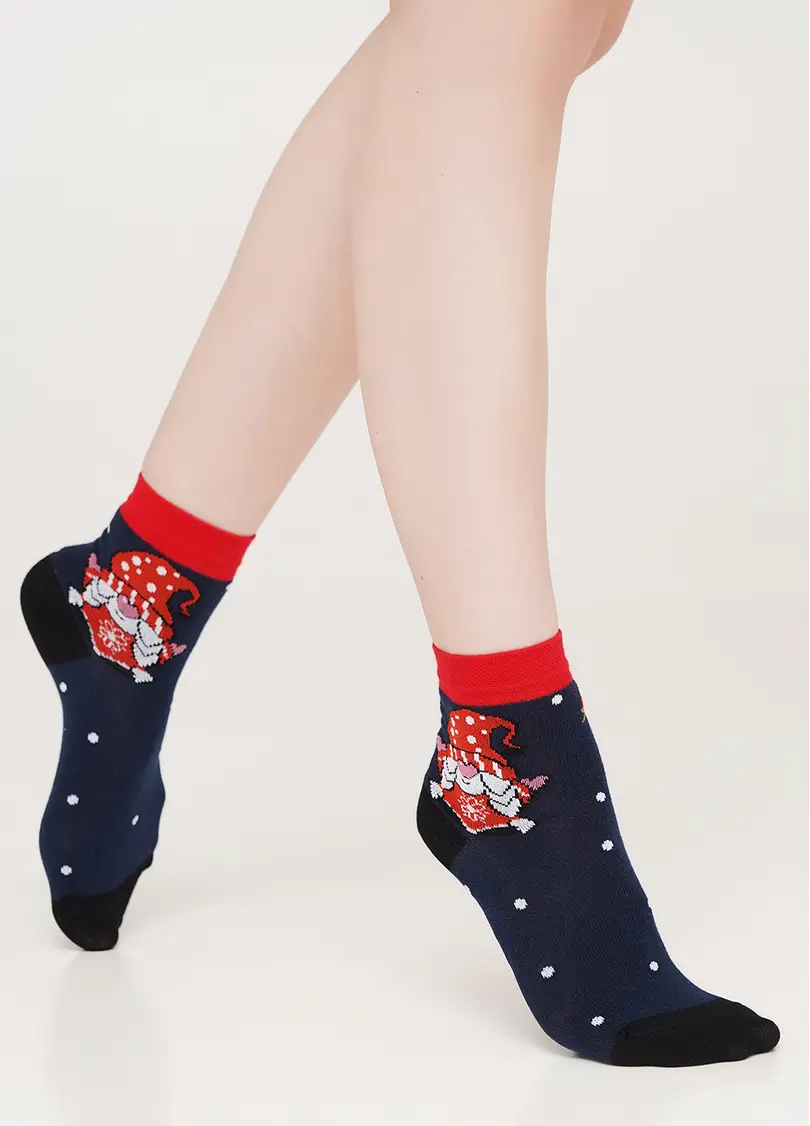 Дитячі шкарпетки з  новорічними гномами KS3 NEW YEAR 2110 dress blue (синій)