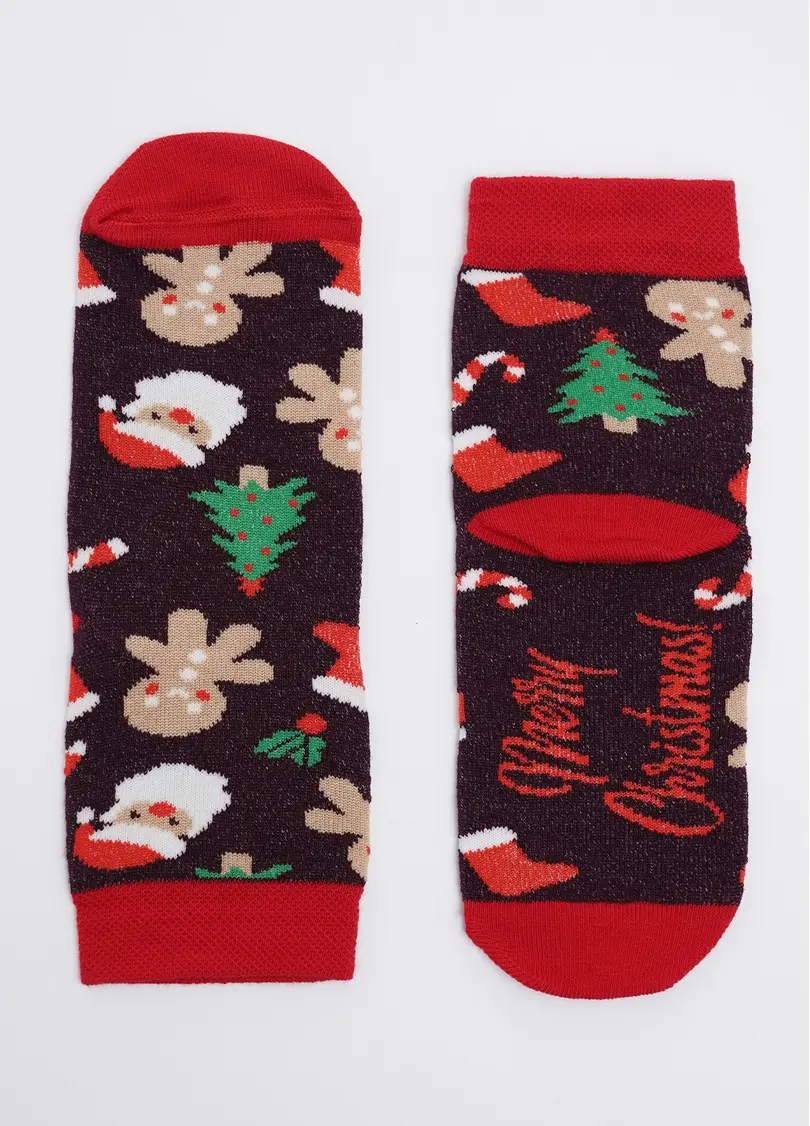 Дитячі шкарпетки з імбирними пряниками KS3 NEW YEAR (F) 2401 vintage grape (фіолетовий)