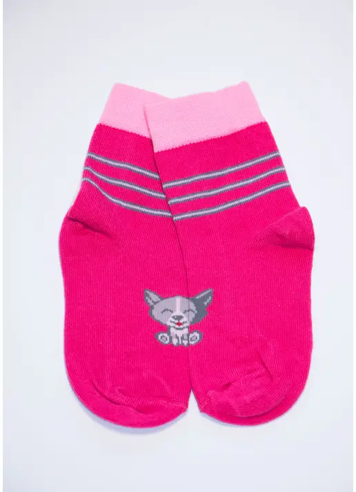 Шкарпетки дитячі з бавовни KSL-002 calzino fuxia (фуксія)