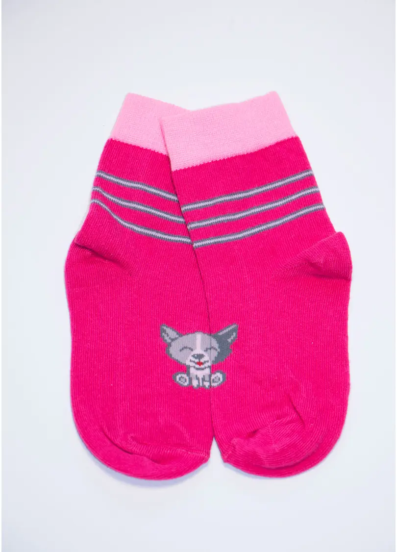 Шкарпетки дитячі з бавовни KSL-002 calzino fuxia (фуксія)
