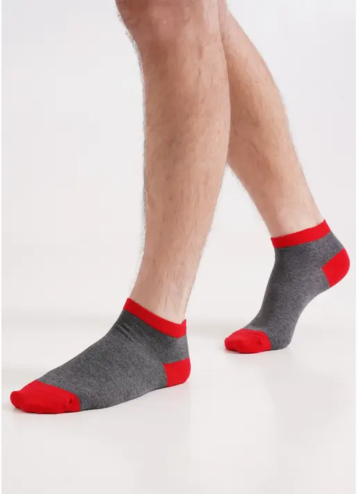 Чоловічі шкарпетки з контрастною резинкою MS1 FASHION 002 red (червоний)