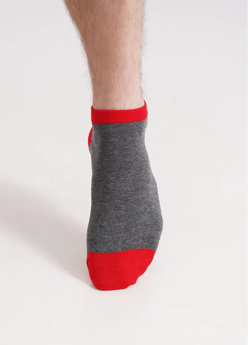 Чоловічі шкарпетки з контрастною резинкою MS1 FASHION 002 red (червоний)