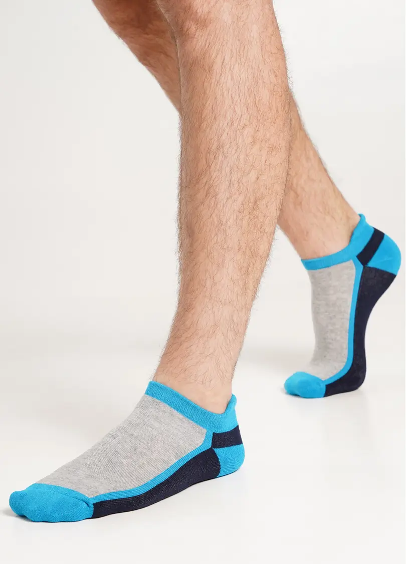 Чоловічі шкарпетки з високою п'яткою MS1 TERRY SPORT 004 [MS1C/SpTe-004] (MS SPORT-04) blue (блакитний)