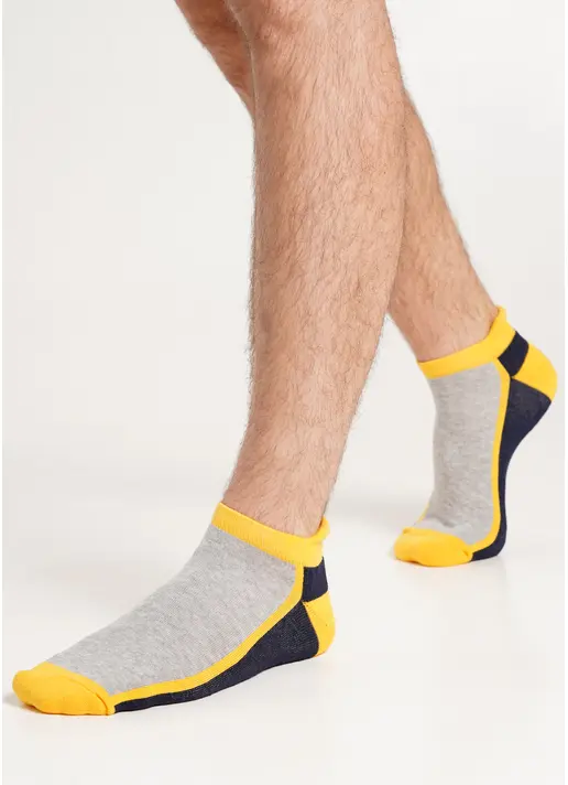 Чоловічі шкарпетки з високою п'яткою MS1 TERRY SPORT 004 [MS1C/SpTe-004] (MS SPORT-04) yellow (жовтий)