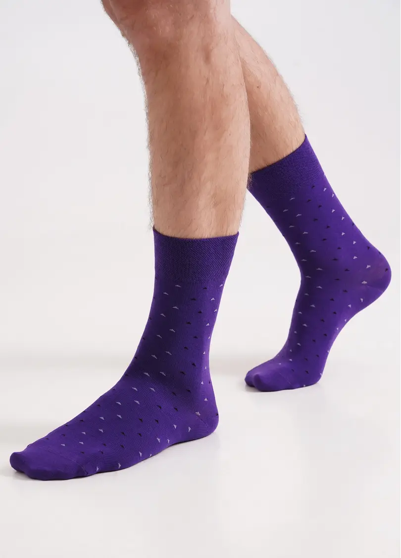 Чоловічі шкарпетки довгі MS3 BASIC 2401 violet indigo (фіолетовий)