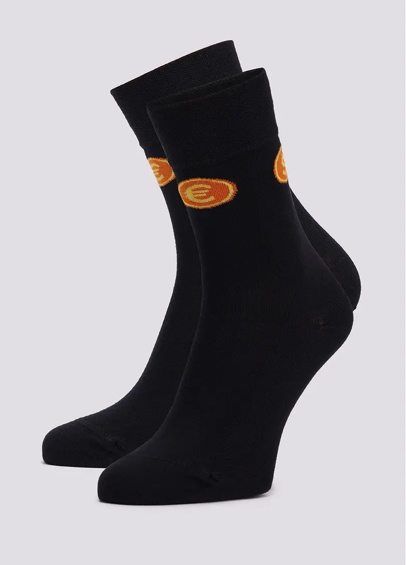 Шкарпетки чоловічі Біткоїн (2 пари) MS3 FASHION 060 (пак х2) black/neon (чорний)
