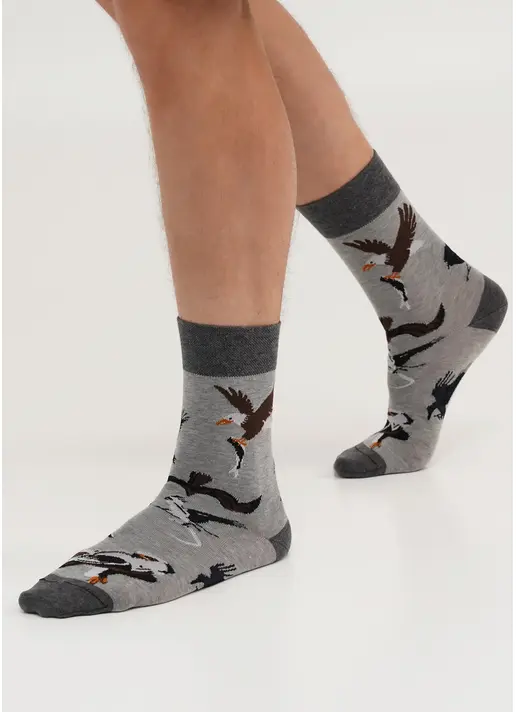 Набір чоловічі шкарпетки з орлами та у смужку (2 пари) MS3 FASHION SET 2 (пак х2) dark grey melange/black (сірий/чорний) Набір чоловічі шкарпетки з орлами та у смужку (2 пари) MS3 FASHION SET 2 (пак х2) dark grey melange/black (сірий/чорний)