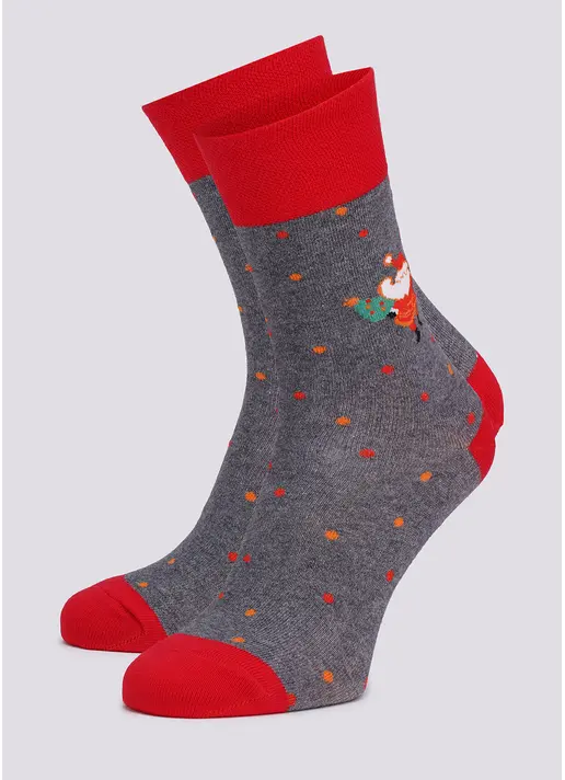Чоловічі шкарпетки з Сантами MS3 NEW YEAR 2109 dark grey melange (сірий) Чоловічі шкарпетки з Сантами MS3 NEW YEAR 2109 dark grey melange (сірий)
