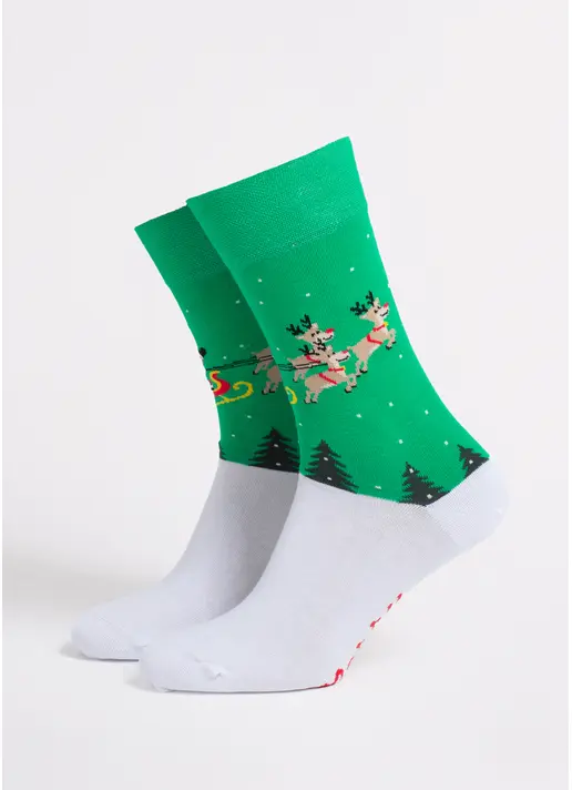 Чоловічі шкарпетки новорічні MS3 NEW YEAR 2606 green (зелений)