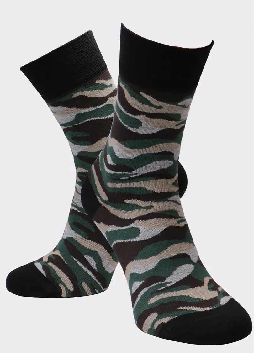 Чоловічі високі шкарпетки з малюнком MS3 SOFT FASHION 053 (пак х2)