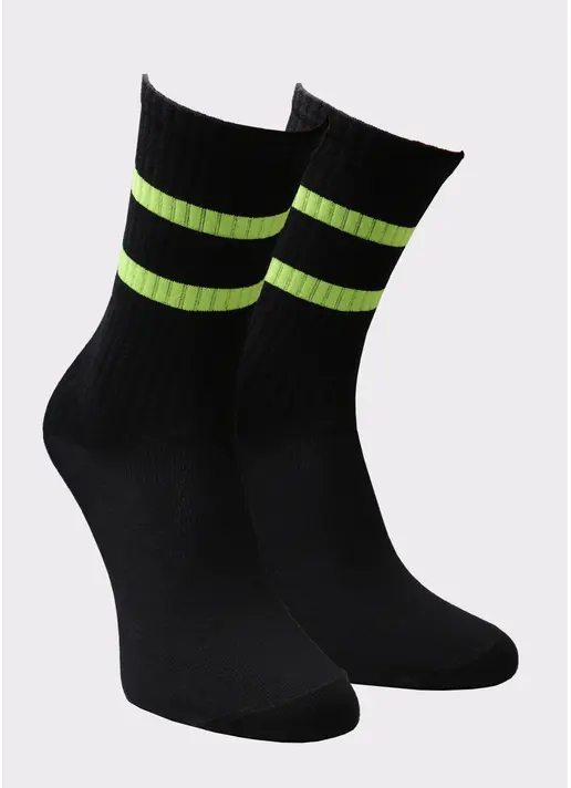 Високі чоловічі шкарпетки MS3 SOFT NEON 002 black/yellow (чорний) Високі чоловічі шкарпетки MS3 SOFT NEON 002 black/yellow (чорний)