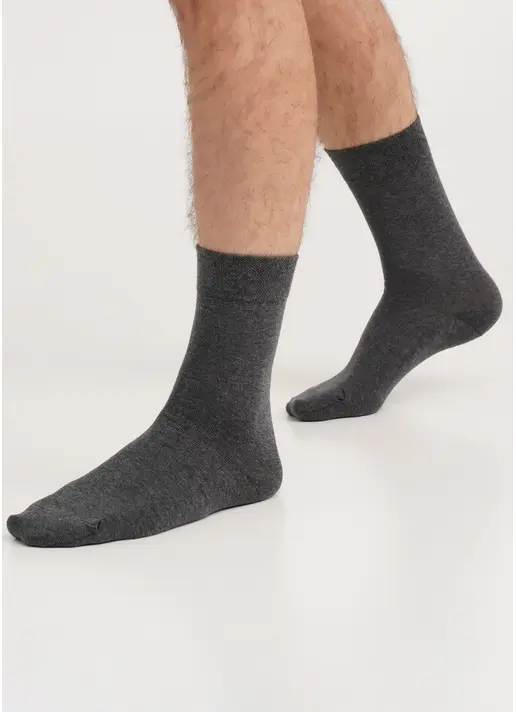 Однотонні чоловічі шкарпетки з бавовни високі MS3 SOFT PREMIUM CLASSIC dark grey (сірий) Однотонні чоловічі шкарпетки з бавовни високі MS3 SOFT PREMIUM CLASSIC dark grey (сірий)