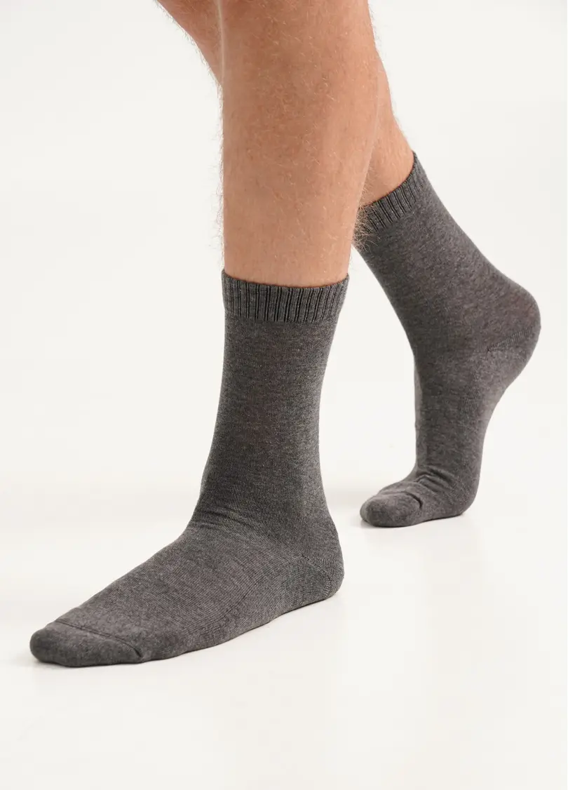 Чоловічі теплі шкарпетки MS3 TERRY CLASSIC 003 dark grey melange (сірий)