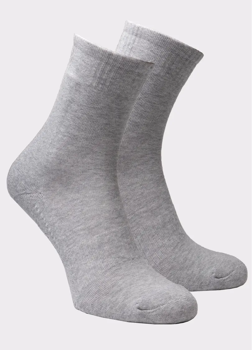 Чоловічі високі спортивні шкарпетки MS3 TERRY SPORT 006 light grey melange (меланж)