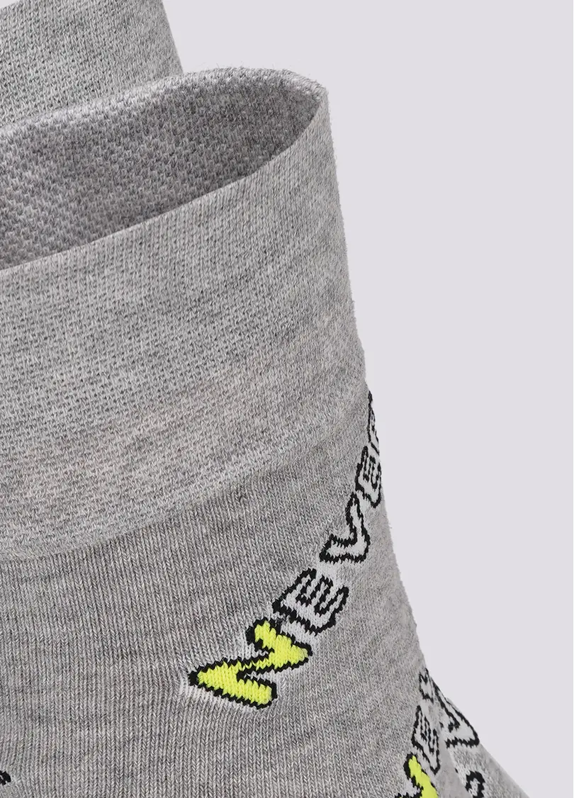 Чоловічі шкарпетки в написи "NEVER" MS3 TEXT 002 light grey melange (сірий меланж)