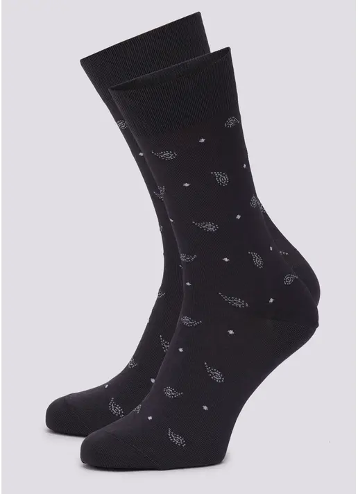 Чоловічі шкарпетки з візерунком пейслі MS3C/Sl-305 (ELEGANT 305 calzino) dark grey (сірий)