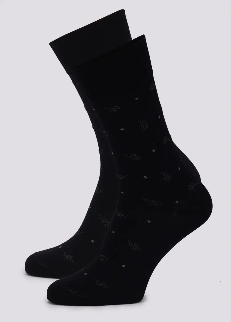 Чоловічі шкарпетки з візерунком пейслі MS3C/Sl-305 (ELEGANT 305 calzino) nero (чорний)