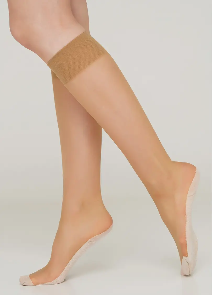 Жіночі гольфи з бавовняними підслідниками FOOTIES STYLE KNEE-HIGH 20 daino (бежевий)