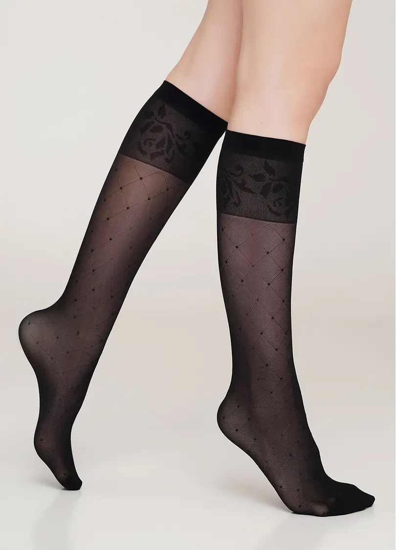 Жіночі гольфи в горошок NG-09 gambaletto nero (чорний)