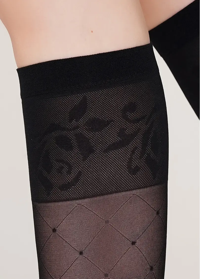 Жіночі гольфи в горошок NG-09 gambaletto nero (чорний)